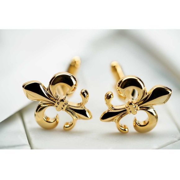 Lys Cufflinks – Louis Faglin Paris Dear Martian Mens Fleur De Lis Gold Cufflinks